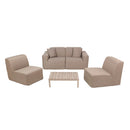 Deko Living 4 Piece Seating  Brown Outdoor Compression Foam Sofa and Table Set (COP30117)