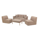 Deko Living 4 Piece Seating  Brown Outdoor Compression Foam Sofa and Table Set (COP30117)