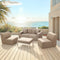 Deko Living 4 Piece Seating  Brown Outdoor Compression Foam Sofa and Table Set (COP30117)