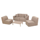 Deko Living 4 Piece Seating  Brown Outdoor Compression Foam Sofa and Table Set (COP30117)