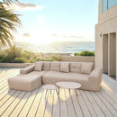Deko Living 3 Piece Brown Outdoor Compression Foam Sofa and Table Set (COP30118)