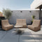 Deko Living 5 Piece Brown Outdoor Compression Foam Loveseat Sofa Chairs and Table Set (COP30119)