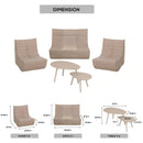 Deko Living 5 Piece Brown Outdoor Compression Foam Loveseat Sofa Chairs and Table Set (COP30119)