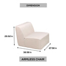 Deko Living Beige Outdoor Compression Foam Armless Sofa Chair (COP30217ACH)