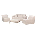 Deko Living 4 Piece Seating  Beige Outdoor Compression Foam Sofa and Table Set (COP30217)
