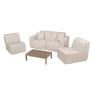 Deko Living 4 Piece Seating  Beige Outdoor Compression Foam Sofa and Table Set (COP30217)