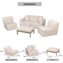 Deko Living 4 Piece Seating  Beige Outdoor Compression Foam Sofa and Table Set (COP30217)