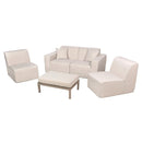 Deko Living 4 Piece Seating  Beige Outdoor Compression Foam Sofa and Table Set (COP30217)