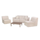 Deko Living 4 Piece Seating  Beige Outdoor Compression Foam Sofa and Table Set (COP30217)
