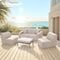 Deko Living 4 Piece Seating  Beige Outdoor Compression Foam Sofa and Table Set (COP30217)