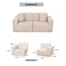 Deko Living 2 Piece Seating  Beige Outdoor Compression Foam Sofa Set (COP30217SET)