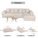 Deko Living 3 Piece Beige Outdoor Compression Foam Sofa and Table Set (COP30218)