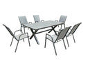 Deko Living 7 Piece Gray Outdoor Dining Chairs and Table Set (COP30702BLK)