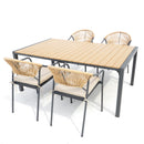 Deko Living 6 Piece Seating Yellow Outdoor Patio Dining Chairs and Table Set (COP30703)