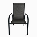 Deko Living 4 Piece Seating Grey Outdoor Aluminum Round Patio Dining Table and Stackable Chairs Set (COP30704)