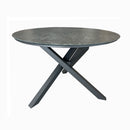 Deko Living 4 Piece Seating Grey Outdoor Aluminum Round Patio Dining Table and Stackable Chairs Set (COP30704)