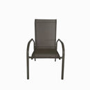 Deko Living 4 Piece Seating Champagne Outdoor Aluminum Round Patio Dining Table and Stackable Chairs Set (COP30804)