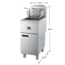 Forno Commerciale Natural Gas Deep Fryer with 4 Burners 120,000 BTU, 50 Lbs Oil Capacity (FCMGF0023)