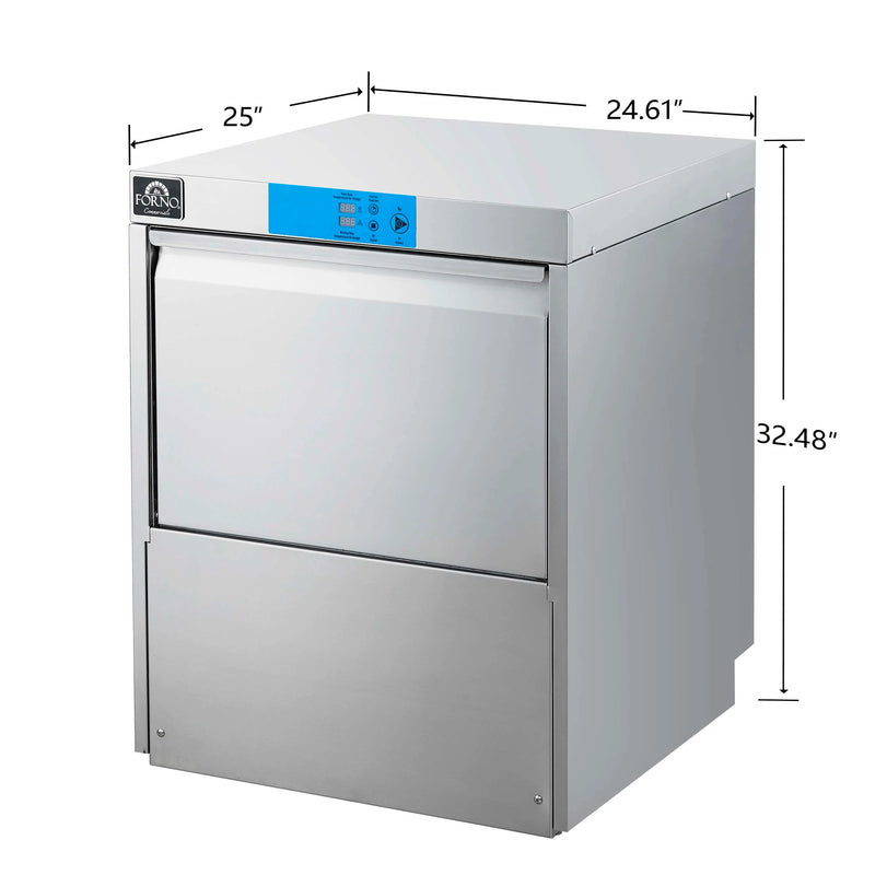 Forno Commerciale Undercounter Dishwasher in Stainless Steel, 23L Tank Capacity (FCMDW0024)