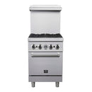Forno Commerciale 24-Inch Gas Range with 4 Burners and 3.59 Cu. Ft. Oven in Stainless Steel (FCMGR0093-24)