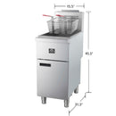 Forno Commerciale Natural Gas Deep Fryer with 3 Burners 90,000 BTU, 40 Lbs Oil Capacity, Millivolt Control (FCMGF0048)