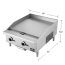 Forno Commerciale 24-Inch Gas Griddle in Stainless Steel (FCMGG0055-24)