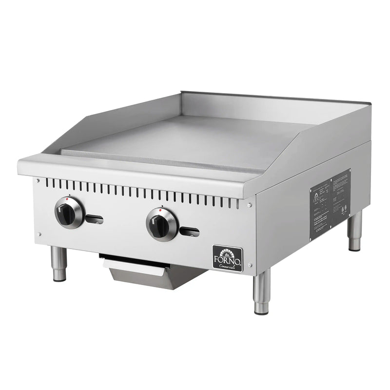 Forno Commerciale 24-Inch Gas Griddle in Stainless Steel (FCMGG0055-24)
