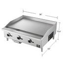 Forno Commerciale 36-Inch Gas Griddle in Stainless Steel (FCMGG0055-36)