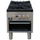 Forno Commerciale Gas Stock Pot Range with 2 Powerful 3-Ring Burners, 160,000 BTU, Durable Stainless Steel, Heavy-Duty Cast Iron Grates (FCMSP0094-18)