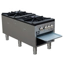 Forno Commerciale Gas Stock Pot Range with 2 Powerful 3-Ring Burners, 160,000 BTU, Durable Stainless Steel, Heavy-Duty Cast Iron Grates (FCMSP0094-18)
