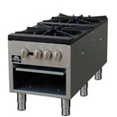 Forno Commerciale Gas Stock Pot Range with 2 Powerful 3-Ring Burners, 160,000 BTU, Durable Stainless Steel, Heavy-Duty Cast Iron Grates (FCMSP0094-18)