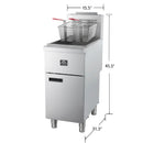 Forno Commerciale Propane Gas Deep Fryer with 3 Burners 90,000 BTU, 40 Lbs Oil Capacity (FCMGF0016)