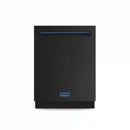 Gordon Ramsay by Thor Kitchen 3-Piece Appliance Package - 36-Inch Gas Range with Liquid Propane Kit, Tilt Panel, 36-Inch Refrigerator, and Dishwasher in Black with Blue Trim
