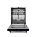 Gordon Ramsay by Thor Kitchen 3-Piece Appliance Package - 36-Inch Gas Range with Tilt Panel, 36-Inch Refrigerator, and Dishwasher in Black with Blue Trim