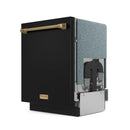 Gordon Ramsay by Thor Kitchen 3-Piece Appliance Package - 48-Inch Gas Range with Double Oven, 36-Inch Refrigerator, and Dishwasher in Black with Bronze Trim