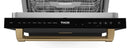 Gordon Ramsay by Thor Kitchen 3-Piece Appliance Package - 30-Inch Gas Range with Liquid Propane Kit, Tilt Panel, 36-Inch Refrigerator, and Dishwasher in Black with Bronze Trim
