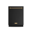 Gordon Ramsay by Thor Kitchen 3-Piece Appliance Package - 36-Inch Gas Range with Tilt Panel, 36-Inch Refrigerator, and Dishwasher in Black with Bronze Trim