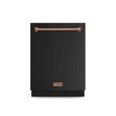 Gordon Ramsay by Thor Kitchen 3-Piece Appliance Package - 30-Inch Gas Range with Tilt Panel, 36-Inch Refrigerator, and Dishwasher in Black with Rose Gold Trim