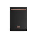 Gordon Ramsay by Thor Kitchen 3-Piece Appliance Package - 48-Inch Gas Range with Double Oven, 36-Inch Refrigerator, and Dishwasher in Black with Rose Gold Trim