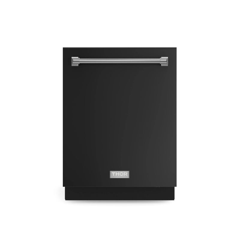 Gordon Ramsay by Thor Kitchen 3-Piece Appliance Package - 48-Inch Gas Range with Double Oven, 36-Inch Refrigerator, and Dishwasher in Black with Stainless Steel Trim
