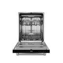 Gordon Ramsay by Thor Kitchen 3-Piece Appliance Package - 36-Inch Gas Range with Liquid Propane Kit, Tilt Panel, 36-Inch Refrigerator, and Dishwasher in Black with Stainless Steel Trim