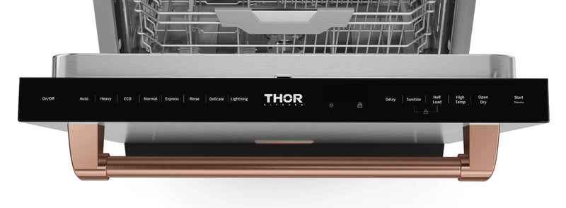 Thor Kitchen Gordon Ramsay Series 24 Inch Dishwasher in Stainless Steel with Rose Gold Trim (DW24X8BA99-RSG)