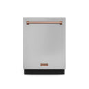Gordon Ramsay by Thor Kitchen 3-Piece Appliance Package - 36-Inch Gas Range with Liquid Propane Kit, Tilt Panel, 36-Inch Refrigerator, and Dishwasher in Stainless Steel with Rose Gold Trim