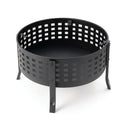 Deko Living 27-Inch Round Outdoor Steel Wood Burning Fire Pit with Cooking Grill and Spark Screen (COB10514)