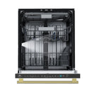 Forno Stella 24-Inch Built-in Dishwasher in White with Antique Brass Handle, Tall Tub, Top Touch Control, Quiet 44 dBA, Soil-Sensing Capable, NSF & ENERGY STAR (FDWBI8010-24WHT)