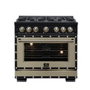 Forno Ambassador 36-Inch Dual Fuel Range in Black with 6 Sealed Burners, 71,000 BTU Cooktop Output, 5.2 Cu.Ft. Convection Oven, Telescopic Racks (FFSGS6199-36CPBLK)