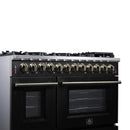 Forno Massimo 48-Inch Freestanding Dual Fuel Range with 8 Burners & 6.58 Cu. Ft. Convection Oven in Black with Antique Brass Accessories (FFSGS6125-48BLK)