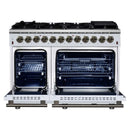 Forno Massimo 48-Inch Freestanding Dual Fuel Range with 8 Burners & 6.58 Cu. Ft. Convection Oven in White with Antique Brass Accessories (FFSGS6125-48WHT)