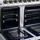 Forno Massimo 48-Inch Freestanding Dual Fuel Range with 8 Burners & 6.58 Cu. Ft. Convection Oven in White with Antique Brass Accessories (FFSGS6125-48WHT)
