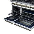 Forno Massimo 48-Inch Freestanding Dual Fuel Range with 8 Burners & 6.58 Cu. Ft. Convection Oven in White with Antique Brass Accessories (FFSGS6125-48WHT)
